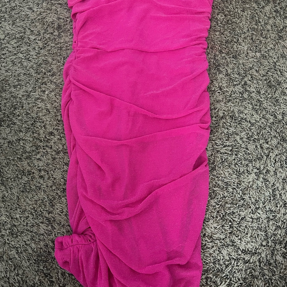 Elegant Pink Ruched Dress